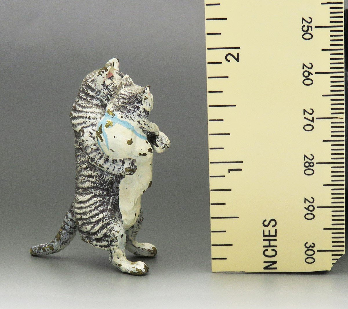 Mom and Baby Striped Cat Austrian Bronze Miniature Turn of the Century 2" Tall