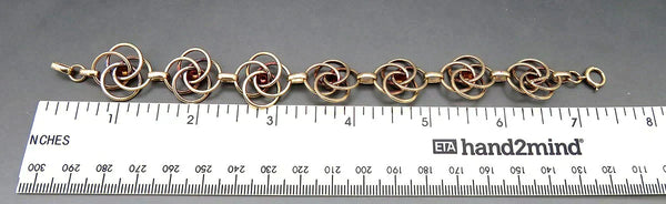 Vintage Retro 14K Rose Gold HSB Love Knot Chain Bracelet