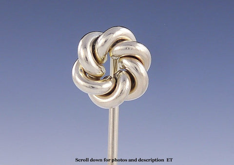 14k Gold Knot Spiral Stick Pin Brooch