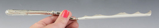 Antique 1840s American Coin Silver Kings Pattern Fish Slice/Server 10 3/4"
