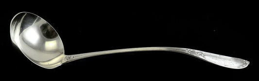 Antique 1869 Coles Jenny Lind American Coin 900 Silver Punch Soup Ladle 13 1/4"