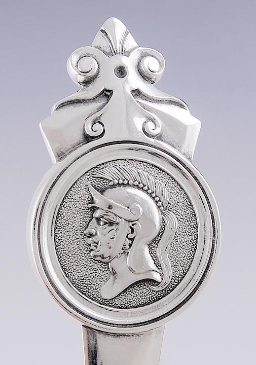 Antique Gold Wash Sterling Silver Gorham Medallion Pierced Berry Ladle