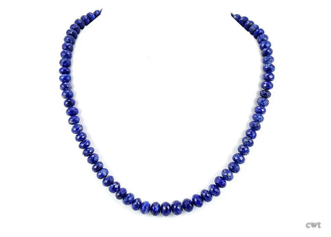 Truly Beautiful 17" Deep Blue Faceted Lapis Stone Necklace (195 Carats of Lapis)