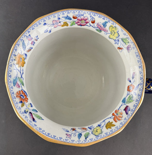 Rare c1820 Masons Ironstone China Flying Bird Chamber Pot w Snake Handle