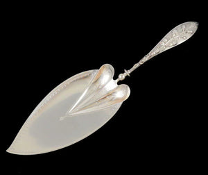 Antique Aesthetic Movement Sterling Silver Raspberry Pattern Fish Slice Server