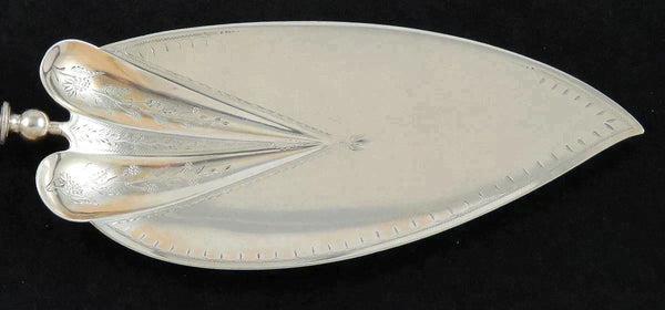 Antique Aesthetic Movement Sterling Silver Raspberry Pattern Fish Slice Server