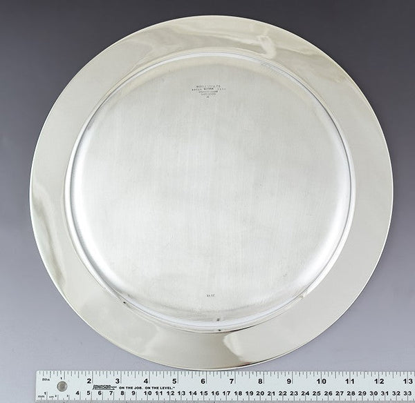 Impressive Antique Tiffany & Co Sterling Silver 13" Round Charger Plate Platter