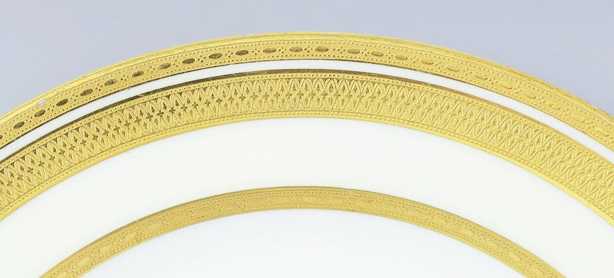 Great set 9 Tiffany & Co Lenox White Cream Gilded Luncheon Plates