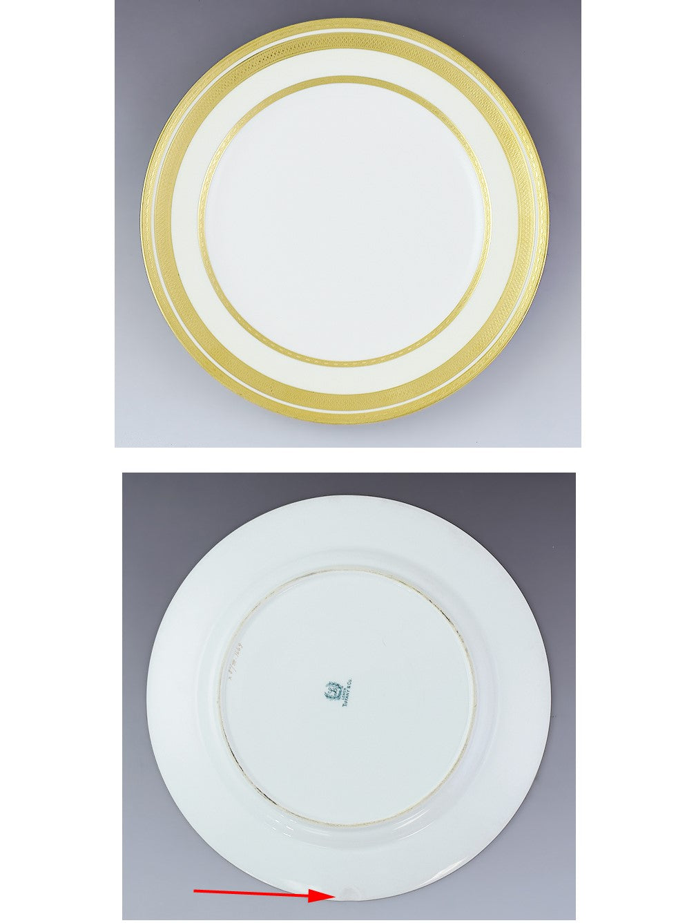 Great set 9 Tiffany & Co Lenox White Cream Gilded Luncheon Plates