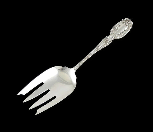 Antique c1900 Sterling Silver Frank Whiting Cattails aka Dolphin Serving Fork