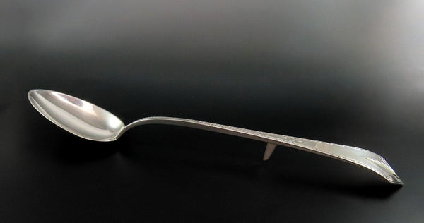 Large American Sterling Silver Platter Casserole Spoon w/ Back Button 12 3/4"