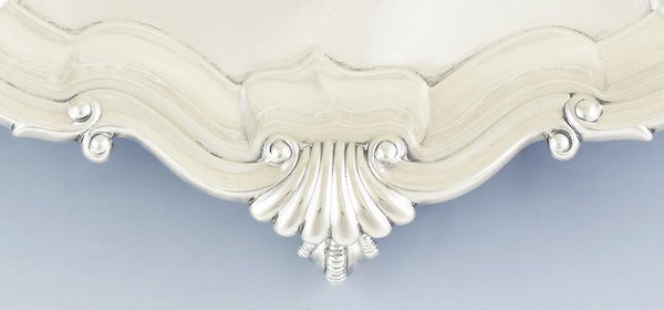 1911 Fab English Sterling Silver Claw Footed Serving Tray w/ Shell & Scroll Edge