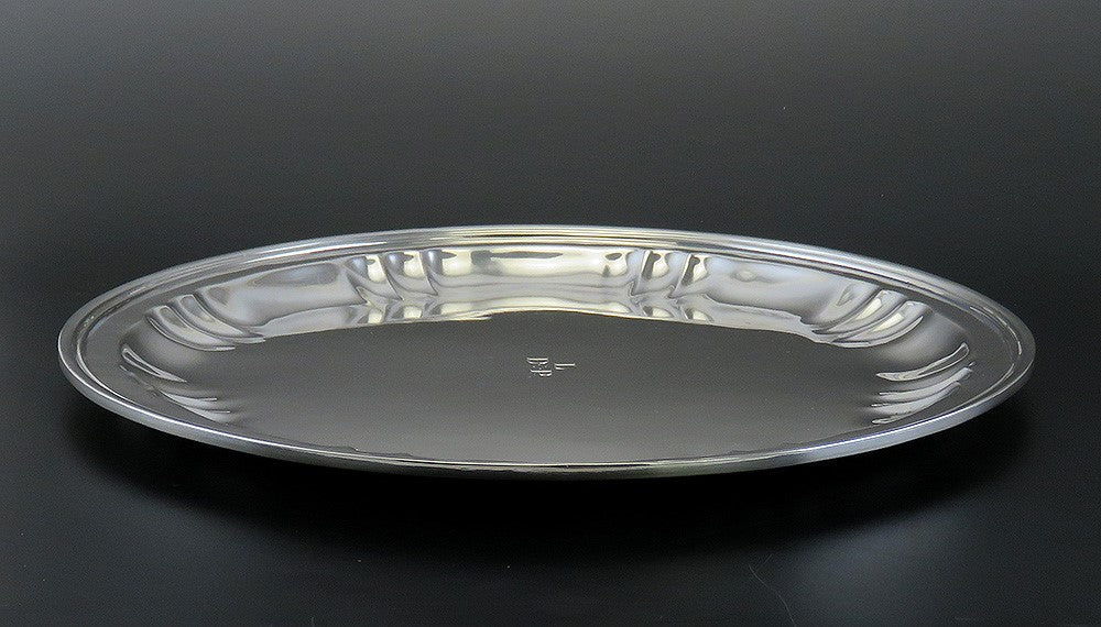 Antique c1937 Art Deco Stone Assoc. Sterling Silver Round Platter Tray 10"