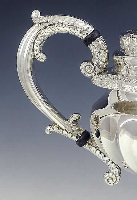Antique c1840 American Cooper New York 900 Coin Silver Coffeepot Teapot