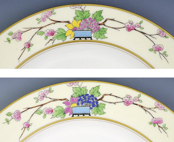 12 LENOX PLATES with Raised Design Potted Flowers and Butterflies Mandarin P1