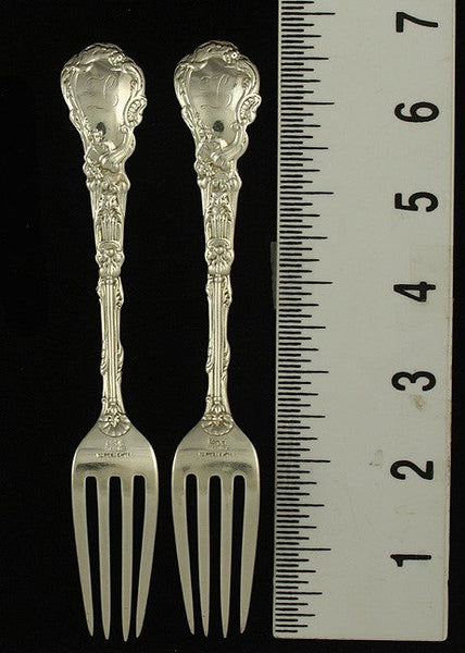 11 Antique Art Nouveau Sterling Silver Gorham Versailles 1888 Forks 6 3/4"