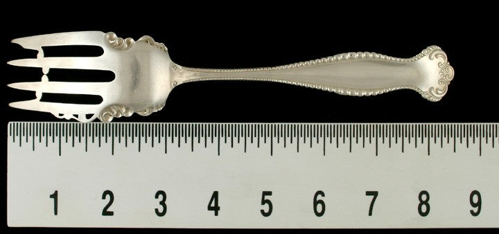 Vintage Towle Canterbury Pattern Sterling Silver Serving Fork S Mono 8 5/8"