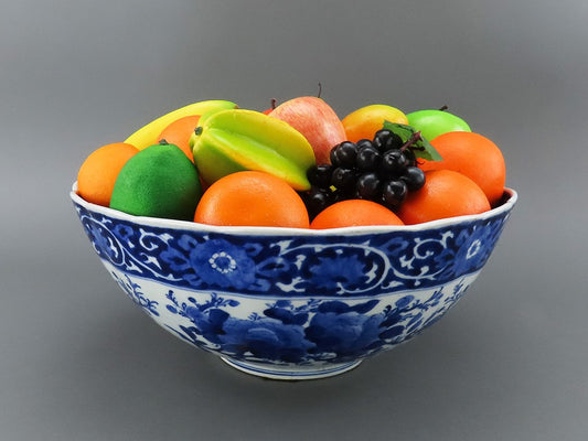 Impressive Mid/Late 1800s Japanese Blue and White Large Centerpiece Bowl