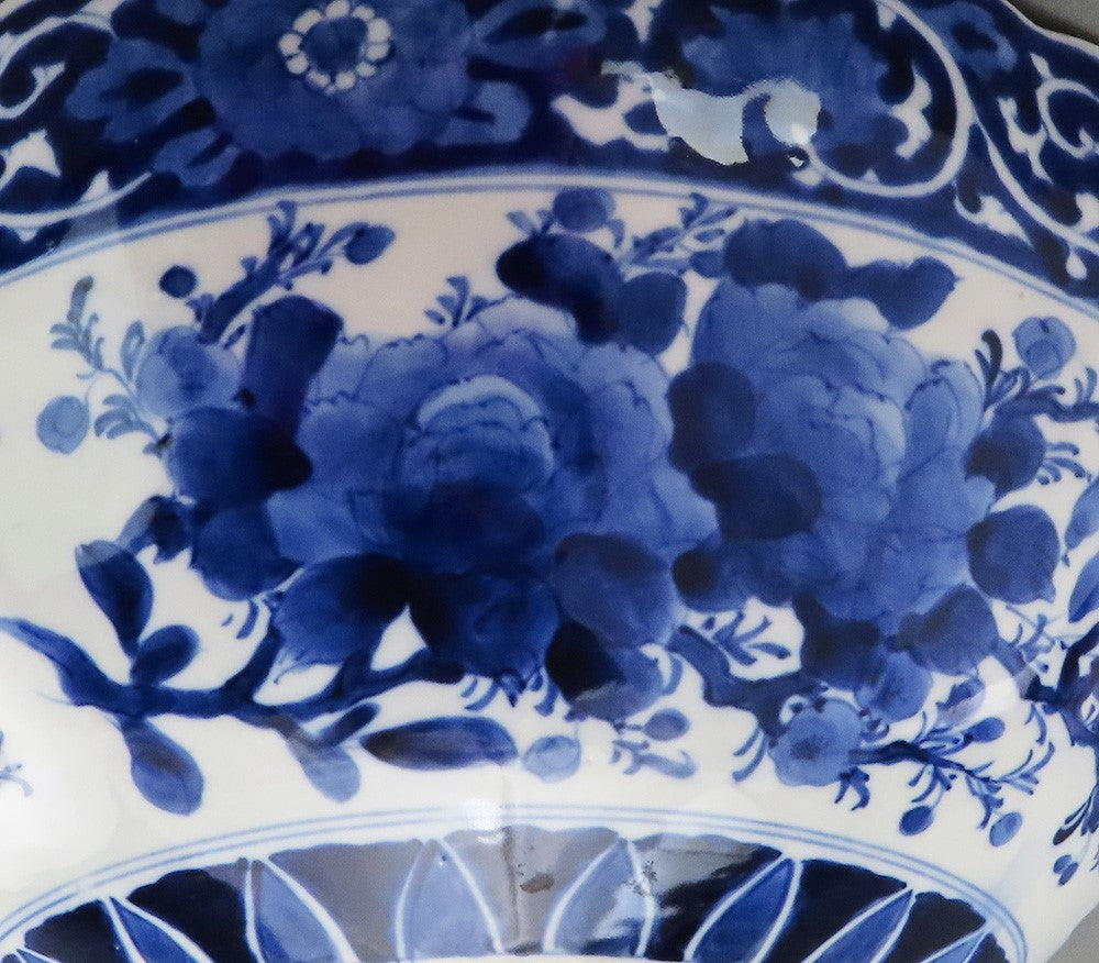 Impressive Mid/Late 1800s Japanese Blue and White Large Centerpiece Bowl