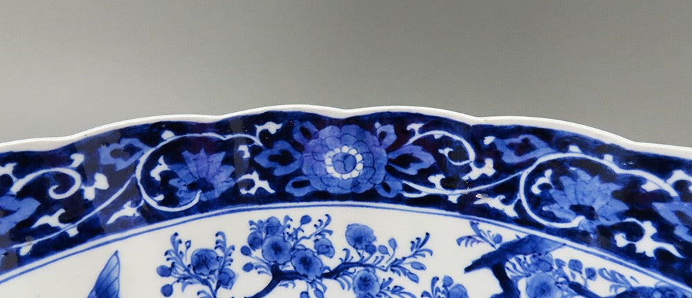 Impressive Mid/Late 1800s Japanese Blue and White Large Centerpiece Bowl