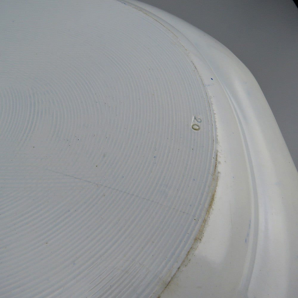 Antique c.1835 Huge English Ironstone Flow Blue White Canton Platter