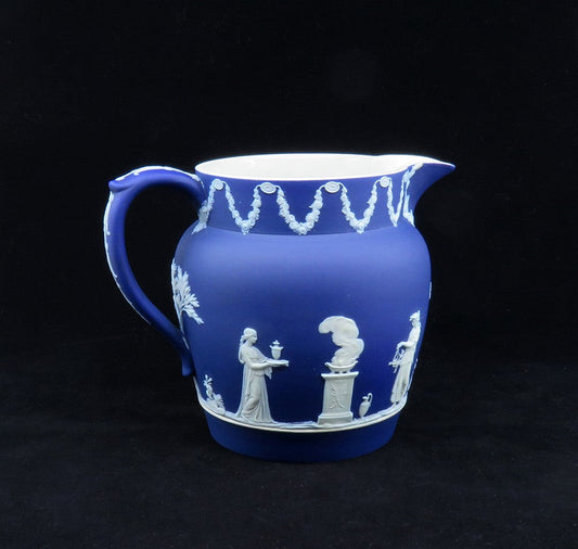 Lovely Classic c1900 Wedgwood Blue Jasperware Sacrifice Creamer Milk Pitcher