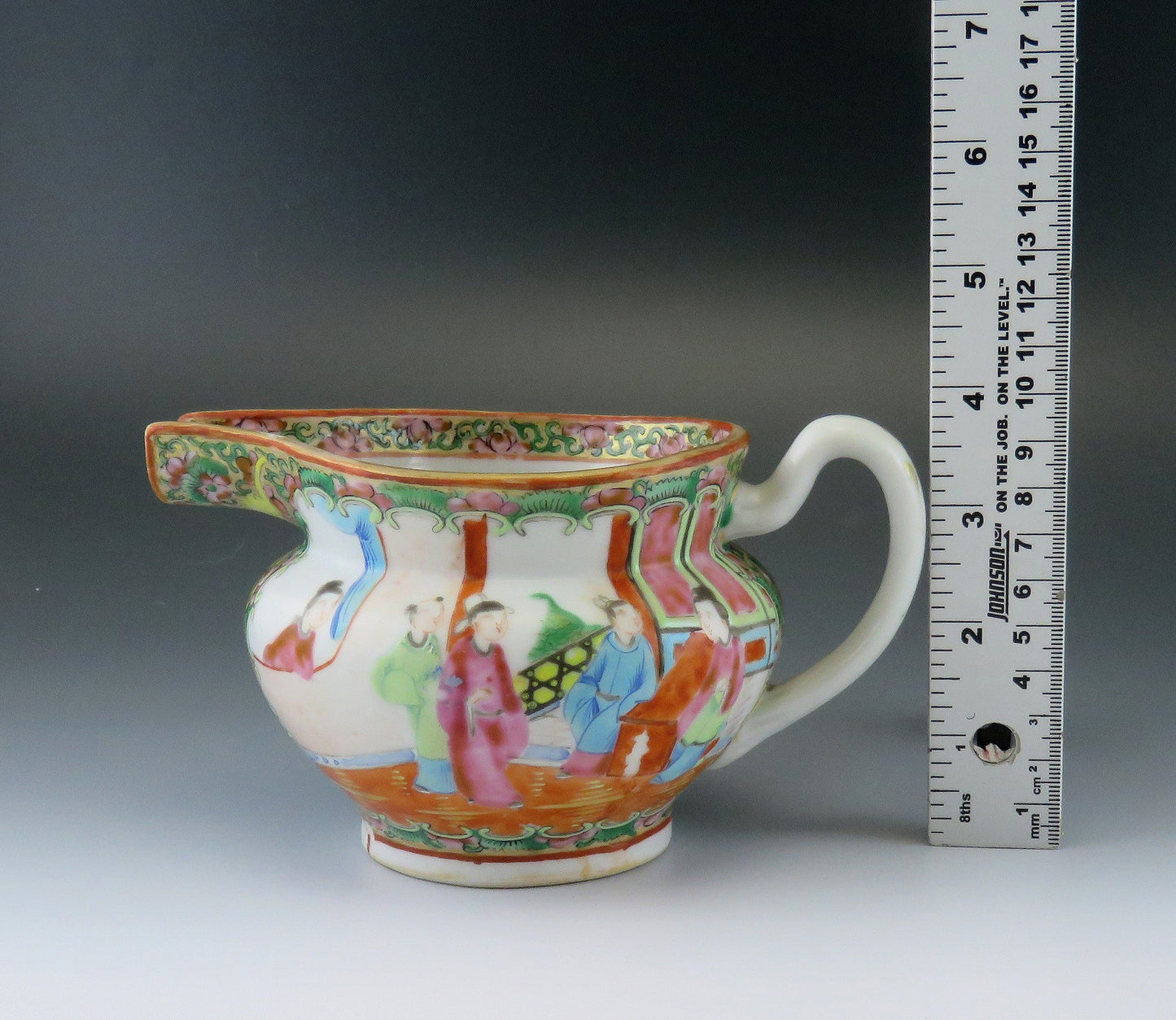 Antique Chinese Porcelain Bird Butterfly Famille Rose Mandarin Creamer Pitcher