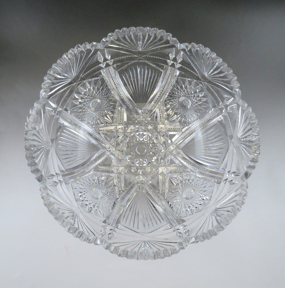 Huge ABP American Brilliant Cut Crystal Glass Punch Centerpiece Bowl