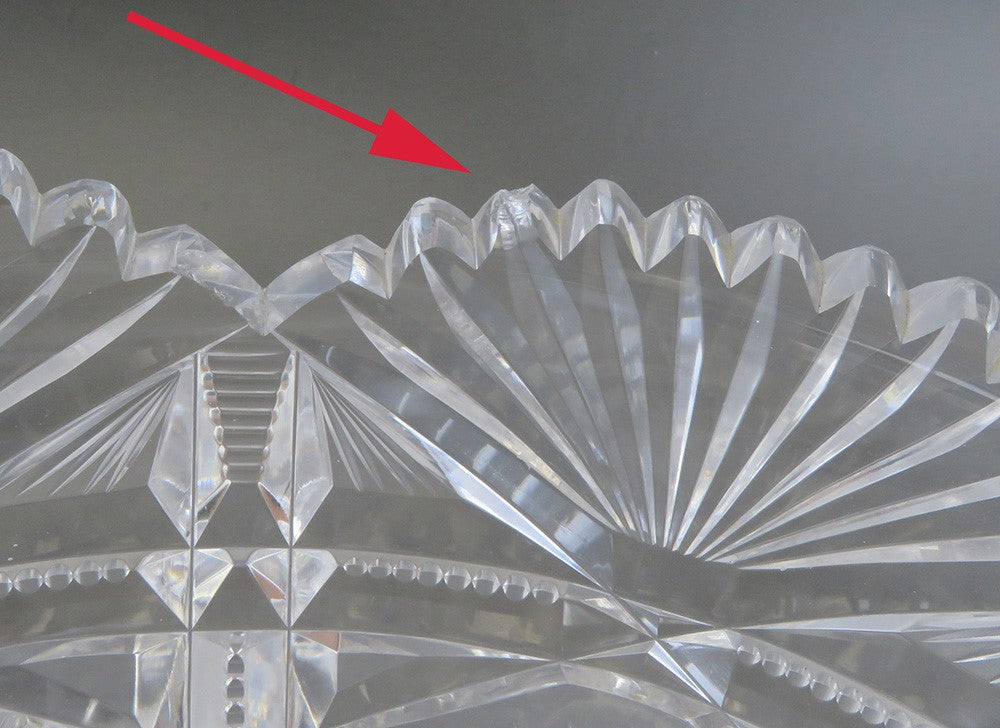 Huge ABP American Brilliant Cut Crystal Glass Punch Centerpiece Bowl