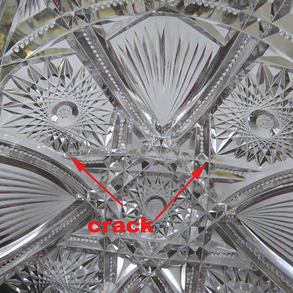 Huge ABP American Brilliant Cut Crystal Glass Punch Centerpiece Bowl