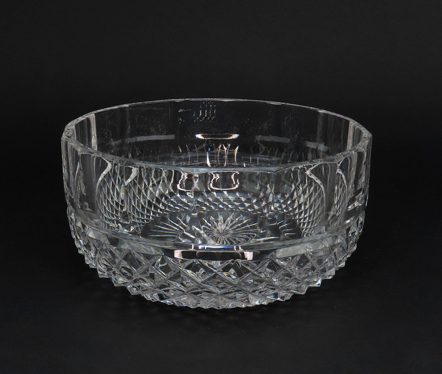 Elegant Vintage Anglo Irish Cut Glass Crystal 8" Fruit Centerpiece Bowl