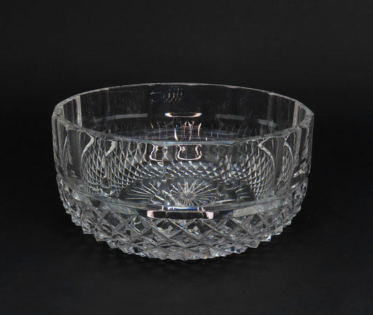 Elegant Vintage Anglo Irish Cut Glass Crystal 8" Fruit Centerpiece Bowl