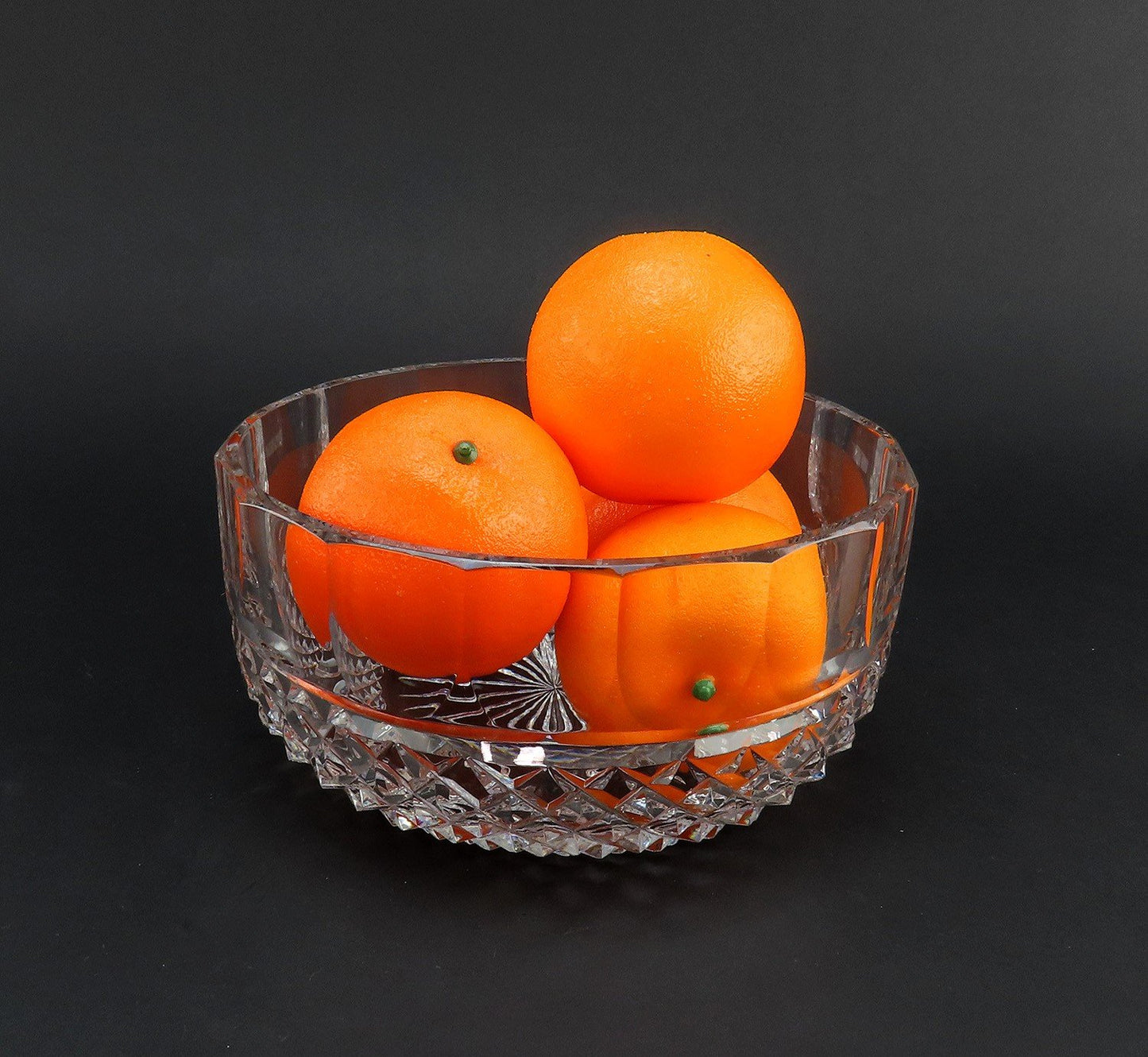 Elegant Vintage Anglo Irish Cut Glass Crystal 8" Fruit Centerpiece Bowl