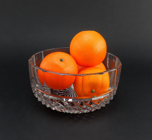 Elegant Vintage Anglo Irish Cut Glass Crystal 8" Fruit Centerpiece Bowl