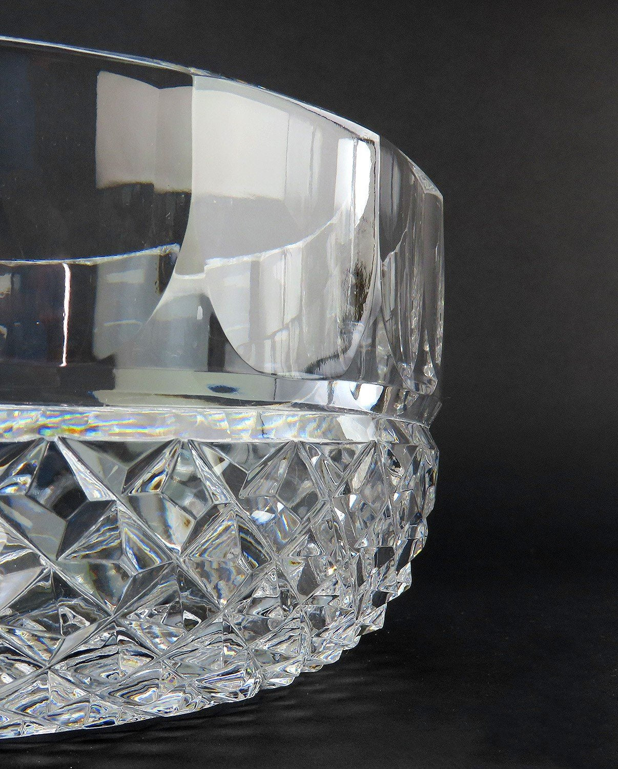 Elegant Vintage Anglo Irish Cut Glass Crystal 8" Fruit Centerpiece Bowl
