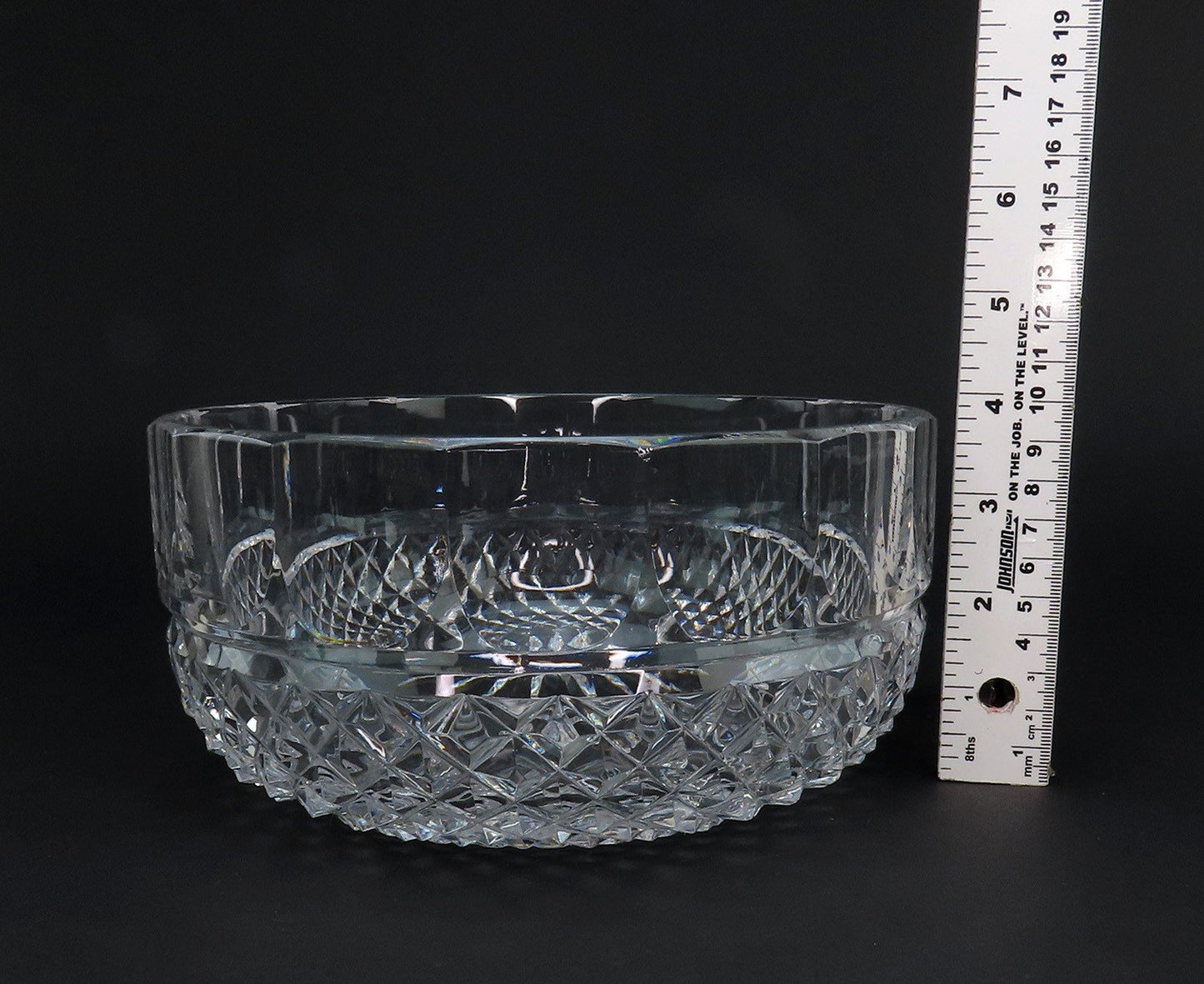 Elegant Vintage Anglo Irish Cut Glass Crystal 8" Fruit Centerpiece Bowl