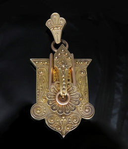 Exquisite Victorian Etruscan Revival 14k Gold Locket Pendant
