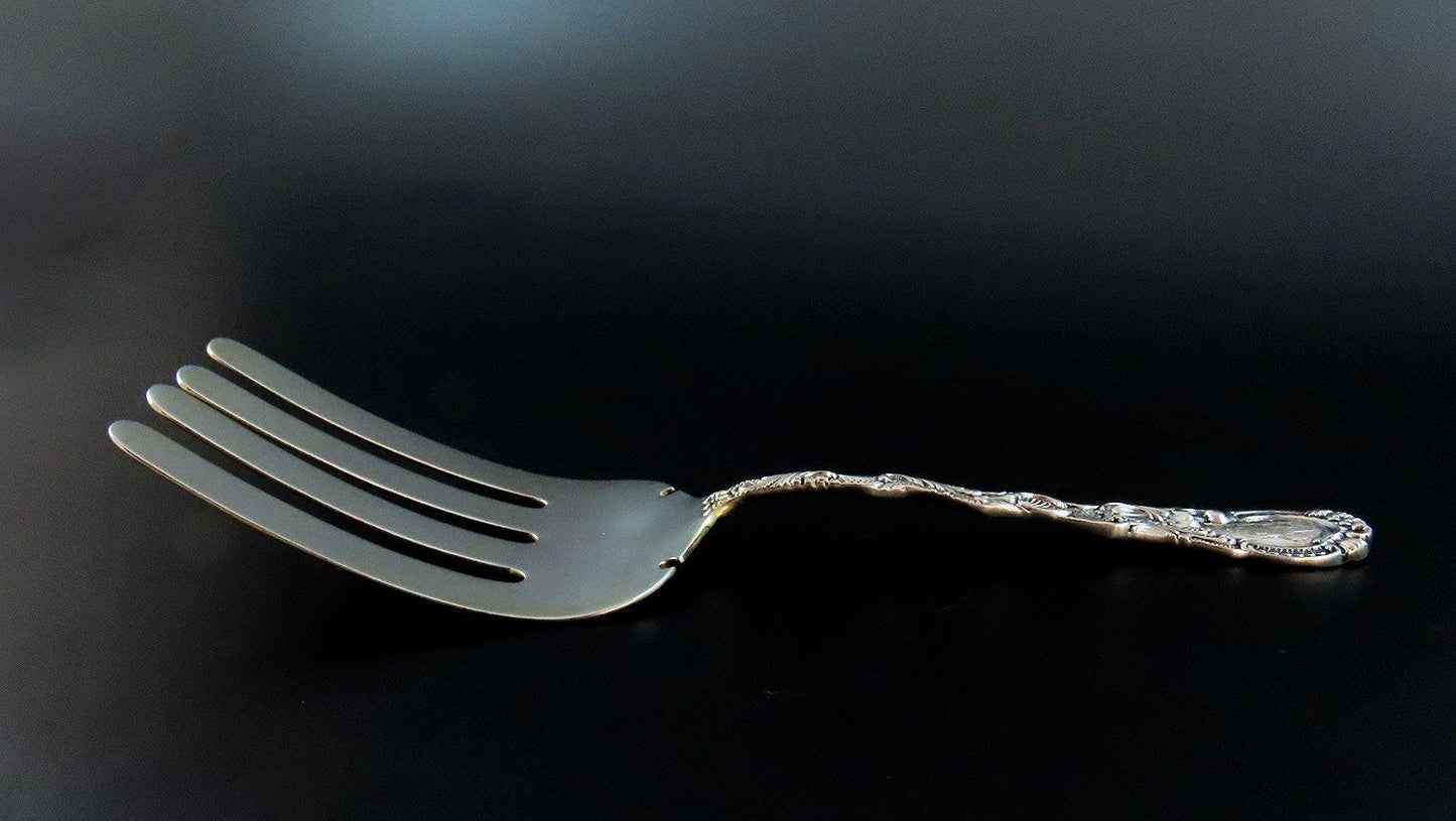 Handsome Durgin Louis XV Sterling Silver Large Asparagus Fork 8 5/8"