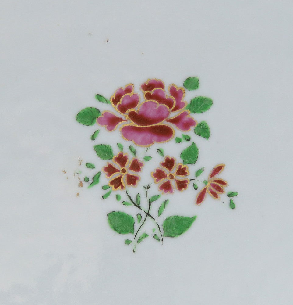 Impressive c1790s Chinese Export Porcelain Floral Gilt Oval Platter