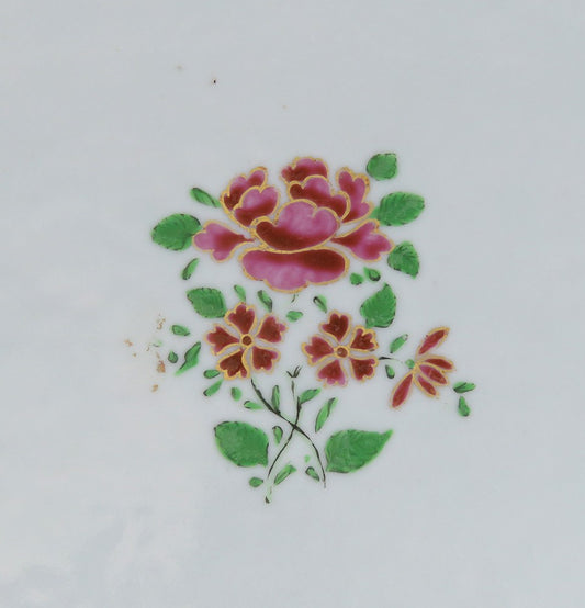 Impressive c1790s Chinese Export Porcelain Floral Gilt Oval Platter