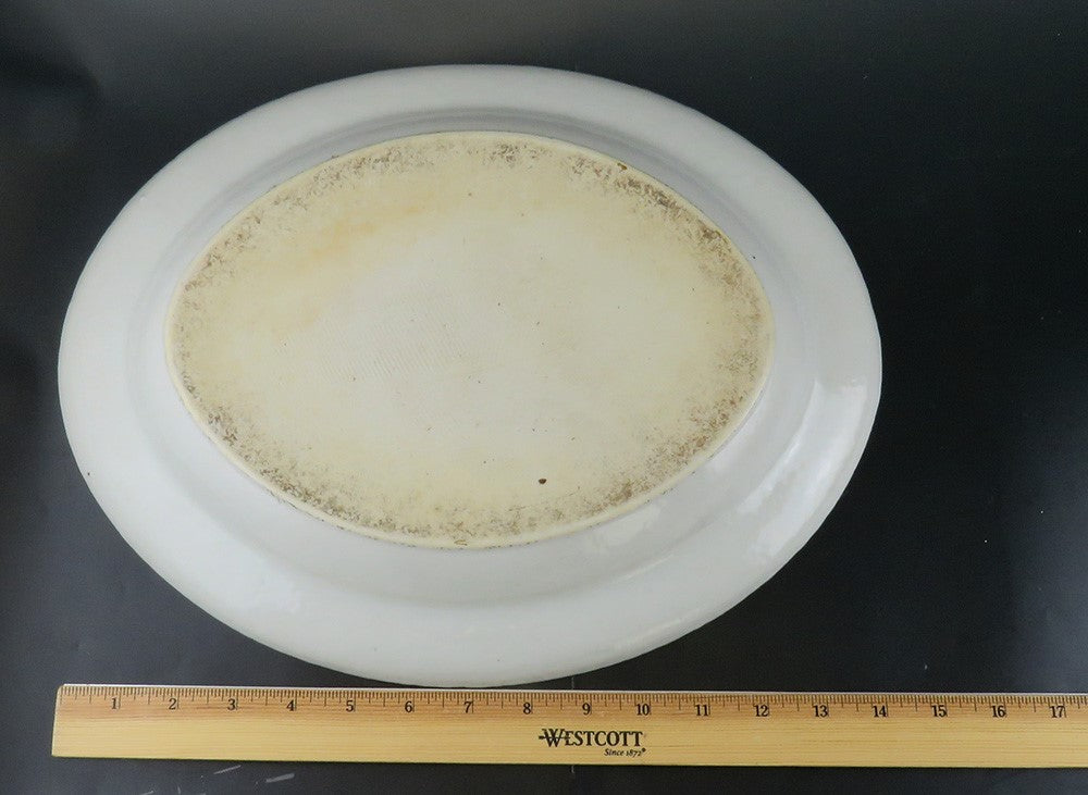 Impressive c1790s Chinese Export Porcelain Floral Gilt Oval Platter