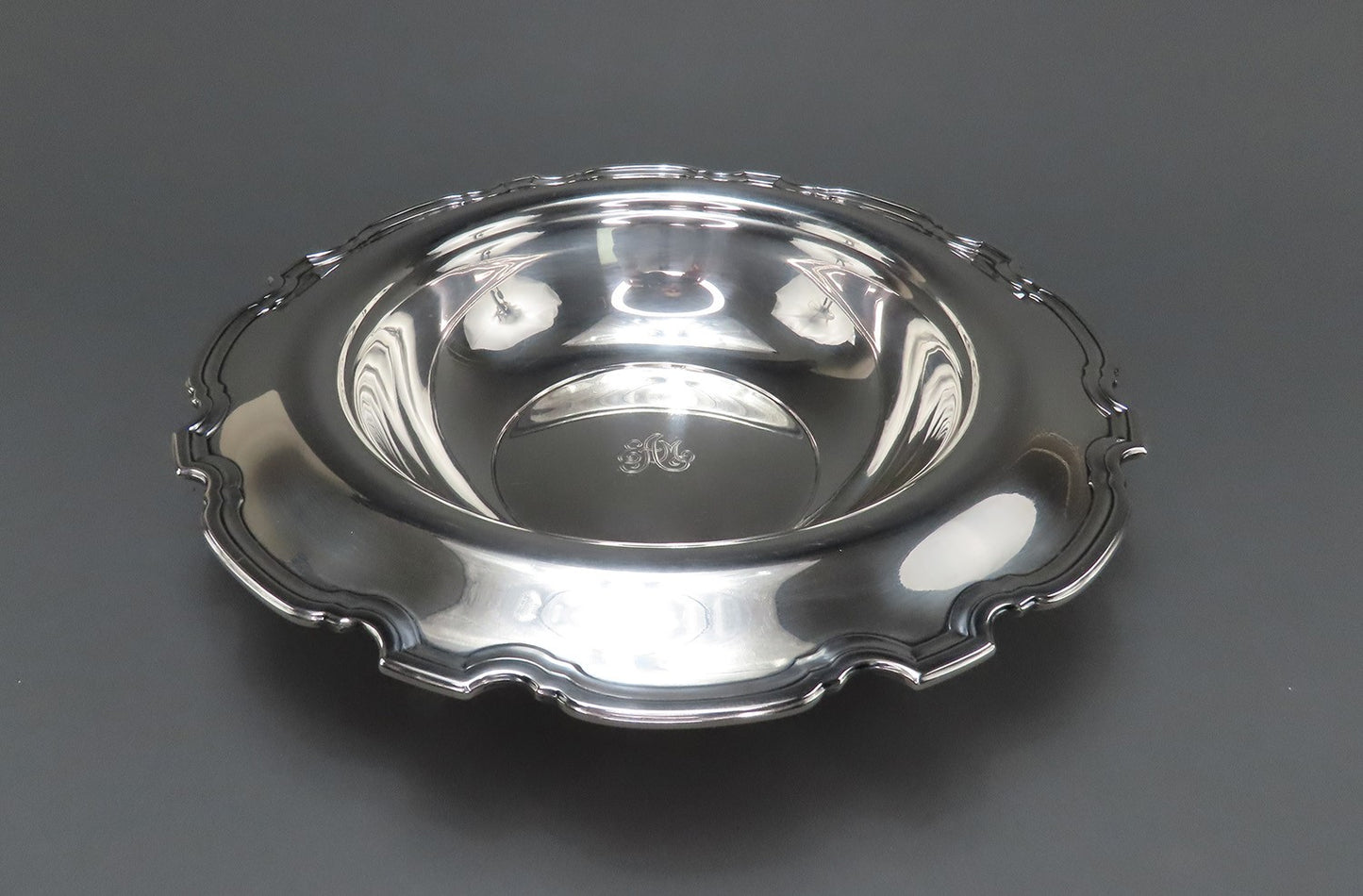c1925 Tiffany Co Sterling Silver 12" Hampton Centerpiece or Fruit Bowl