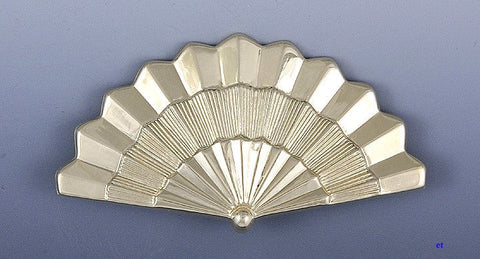 Modern 14k Yellow Gold Folding Fan Shaped Pin/Brooch