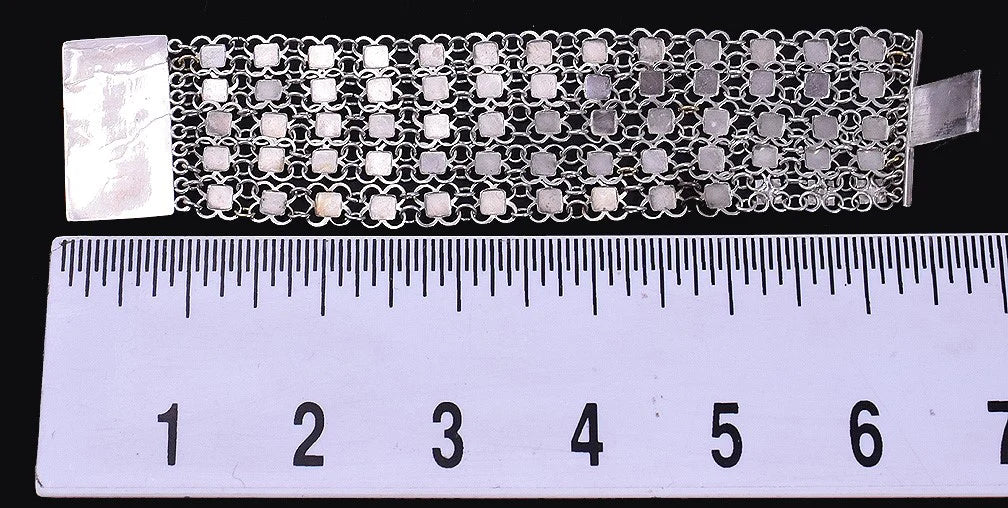 Beautiful Antique Austrian 800-900 Purity Silver 5-Strand Bracelet 6.5 Inches