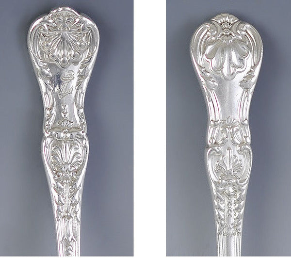 10 Antique c1895 Sterling Silver Gorham New Queens Seafood Cocktail Forks