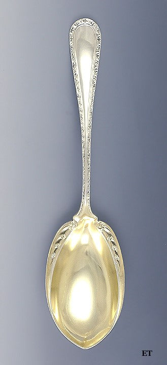 Sterling Silver Gold Wash Galt Serving Spoon NO MONO 9"