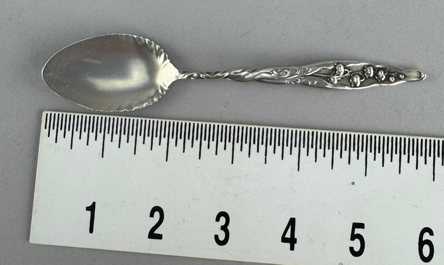 6 Whiting Lily of the Valley Sterling Silver Dessert/Ice Cream Spoons