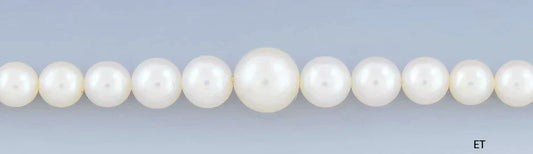 Elegant Graduated Pearl Strand Necklace w/14k Gold Filigree Clasp