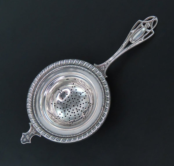 Frank Whiting Sterling Silver Tea Strainer Gadroon Edge 6 3/4 Inches