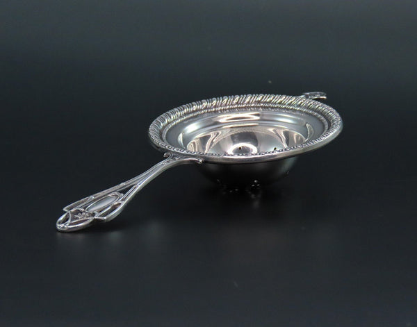 Frank Whiting Sterling Silver Tea Strainer Gadroon Edge 6 3/4 Inches